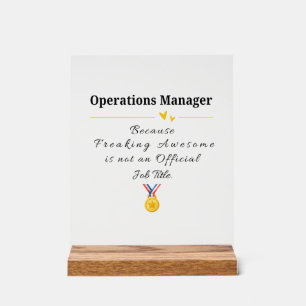 Grappige waardering voor Operations Manager Acryl Bord