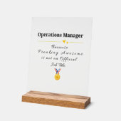 Grappige waardering voor Operations Manager Acryl Bord (Hoek)