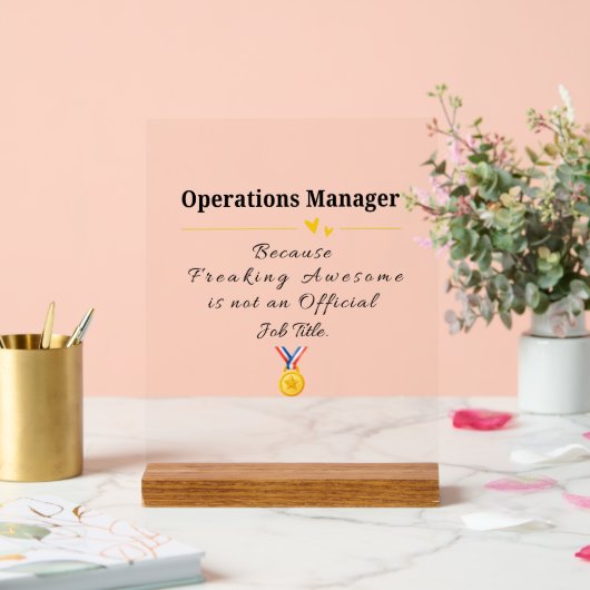 Grappige waardering voor Operations Manager Acryl Bord (Huwelijk)