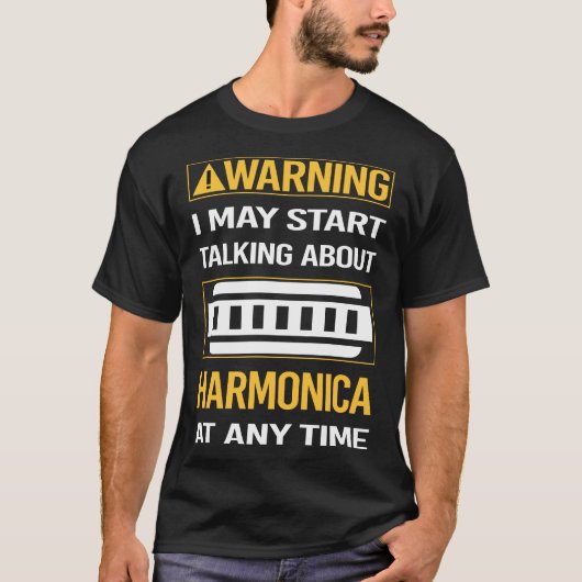 Grappige waarschuwing Harmonica Mondorgel T-shirt (Voorkant)