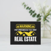 Grappige waarschuwing onroerend goed makelaar offe briefkaart (Staand voorkant)
