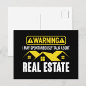 Grappige waarschuwing onroerend goed makelaar offe briefkaart (Voorkant / Achterkant)
