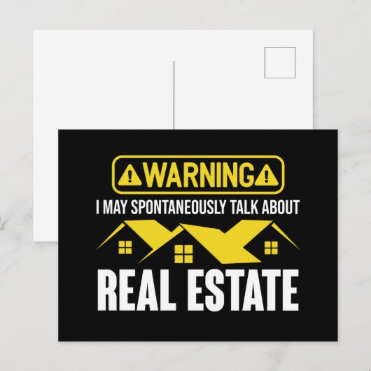 Grappige waarschuwing onroerend goed makelaar offe briefkaart (Voorkant / Achterkant)