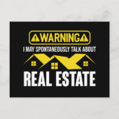 Grappige waarschuwing onroerend goed makelaar offe briefkaart (Voorkant)