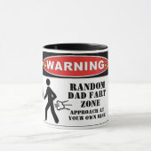 grappige waarschuwing vader fart zone vader cadeau mok (Midden)