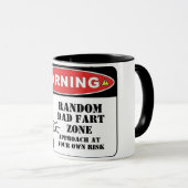 grappige waarschuwing vader fart zone vader cadeau mok (Voorkant rechts)