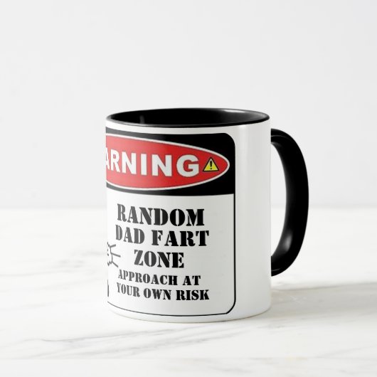 grappige waarschuwing vader fart zone vader cadeau mok (Voorkant rechts)
