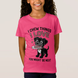 Grappige Waarschuwingsgrafik voor Hondenspeelgoed T-shirt