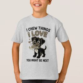 Grappige Waarschuwingsgrafik voor Hondenspeelgoed T-shirt