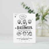Grappige Wacky Monster Kids Halloween Postkaart On (Staand voorkant)