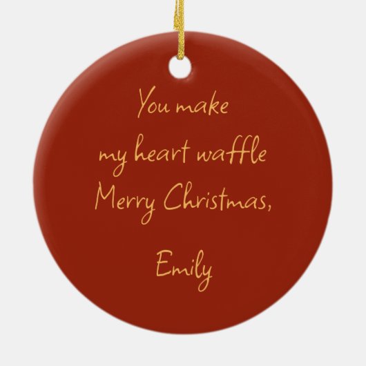 Grappige Wafelhoorn – Gepersonaliseerd Cadeau-idee Keramisch Ornament (Achterkant)