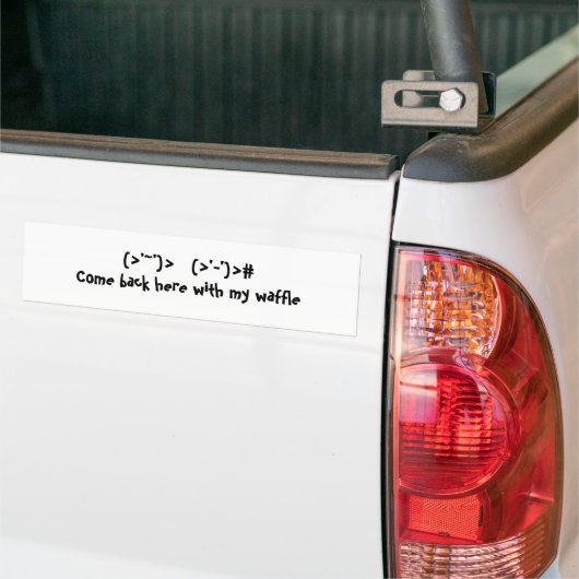 Grappige Waffel bumpersticker (Op Truck)