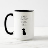 Grappige Wake Up Drink Koffie Knuffel Hond Moeder Mok (Links)