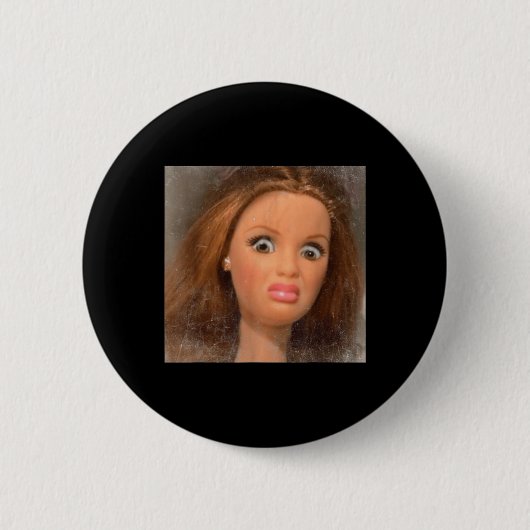 Grappige walgelijke pop gezicht meme _1 ronde button 5,7 cm (Voorkant)