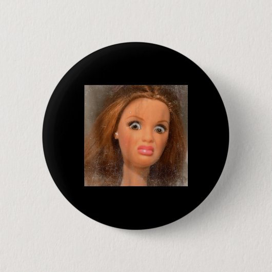 Grappige walgelijke pop gezicht meme ronde button 5,7 cm (Voorkant)