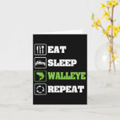 Grappige Walleye Vis T-Shirts Voor Mannen Kaart (Gele Bloem)