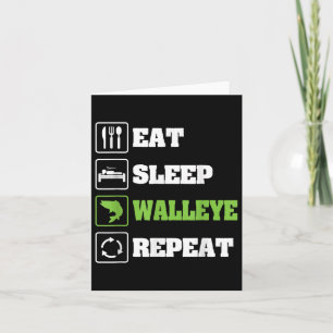 Grappige Walleye Vis T-Shirts Voor Mannen Kaart