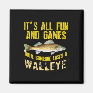 Grappige Walleye Vissen Zoetwatervis Grafisch Mann Magneet