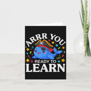 Grappige walvis arrr klaar om te leren leraar pira kaart
