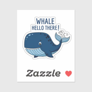 Grappige Walvis Hallo Daar Stomme Spreuk Schattig  Sticker