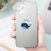 Grappige Walvis Hallo Daar Stomme Spreuk Schattig Sticker (Telefoon)