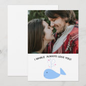 grappige walvis houdt van je valentijn/verjaardags feestdagenkaart (Voorkant / Achterkant)