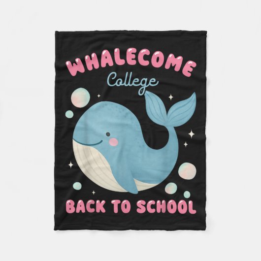 Grappige walvis komt terug naar school College Oce Fleece Deken (Voorkant)