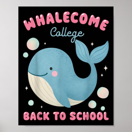 Grappige walvis komt terug naar school College Oce Poster (Voorkant)