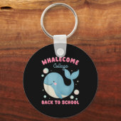 Grappige walvis komt terug naar school College Oce Sleutelhanger (Voorkant)