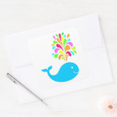Grappige walvis vierkante sticker (Envelop)