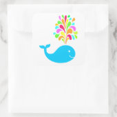 Grappige walvis vierkante sticker (Tas)