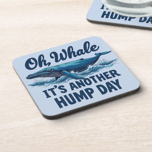 Grappige Walvisgrap "Oh Walvis" Bultdagontwerp Bier Onderzetter (Linkerzijde)