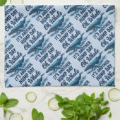 Grappige Walvisgrap "Oh Walvis" Bultdagontwerp Theedoek (Gevouwen)