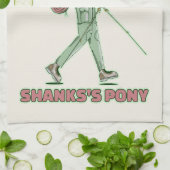 Grappige wandelaar Shanks's pony loopt Theedoek (Gevouwen)