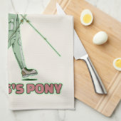 Grappige wandelaar Shanks's pony loopt Theedoek (Quarter Fold)
