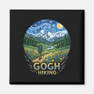 Grappige wandelaar sterrennacht kunst van gogh gog magneet