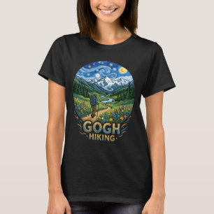 Grappige wandelaar sterrennacht kunst van gogh gog t-shirt