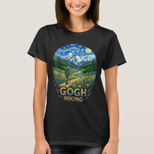 Grappige wandelaar sterrennacht kunst van gogh gog t-shirt