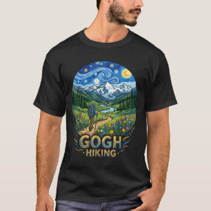 Grappige wandelaar sterrennacht kunst van gogh gog t-shirt