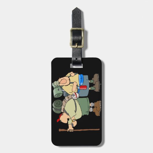 Grappige wandelaars Outdoor Adventure Camping Humo Bagagelabel (Voorkant verticaal)