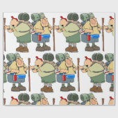 Grappige wandelaars Outdoor Adventure Camping Humo Cadeaupapier (Vlak)