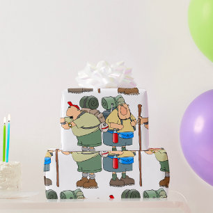 Grappige wandelaars Outdoor Adventure Camping Humo Cadeaupapier