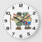 Grappige wandelaars Outdoor Adventure Camping Humo Grote Klok (Voorkant)