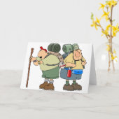 Grappige wandelaars Outdoor Adventure Camping Humo Kaart (Gele Bloem)