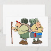 Grappige wandelaars Outdoor Adventure Camping Humo Kaart (Voorkant / Achterkant)
