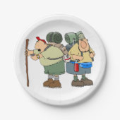 Grappige wandelaars Outdoor Adventure Camping Humo Papieren Bordje (Voorkant)