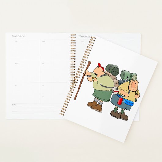 Grappige wandelaars Outdoor Adventure Camping Humo Planner