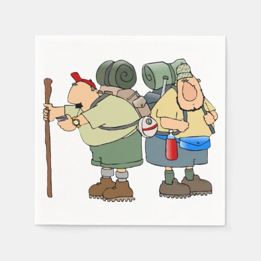 Grappige wandelaars Outdoor Adventure Camping Humo Servetten (Voorkant)