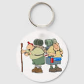 Grappige wandelaars Outdoor Adventure Camping Humo Sleutelhanger (Achterkant)