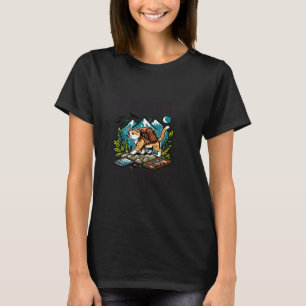 Grappige Wandelende Kat Bergliefhebber Wandelaar B T-shirt